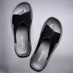 Men's Casual Soft Leather Soft Bottom Non-slip Slippers