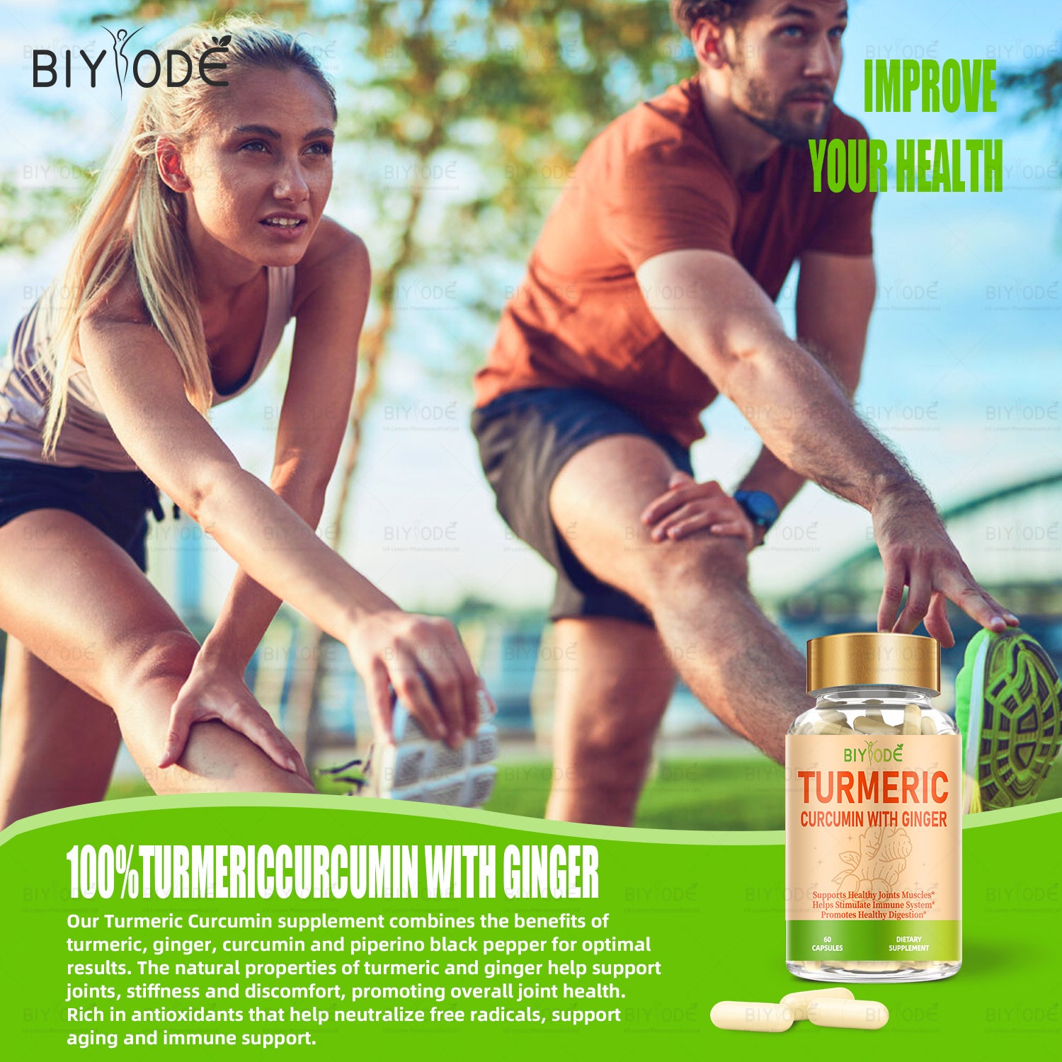 BIYODE Turmeric Capsule Wholesale Ready Stock Effective Health Supplement Formula