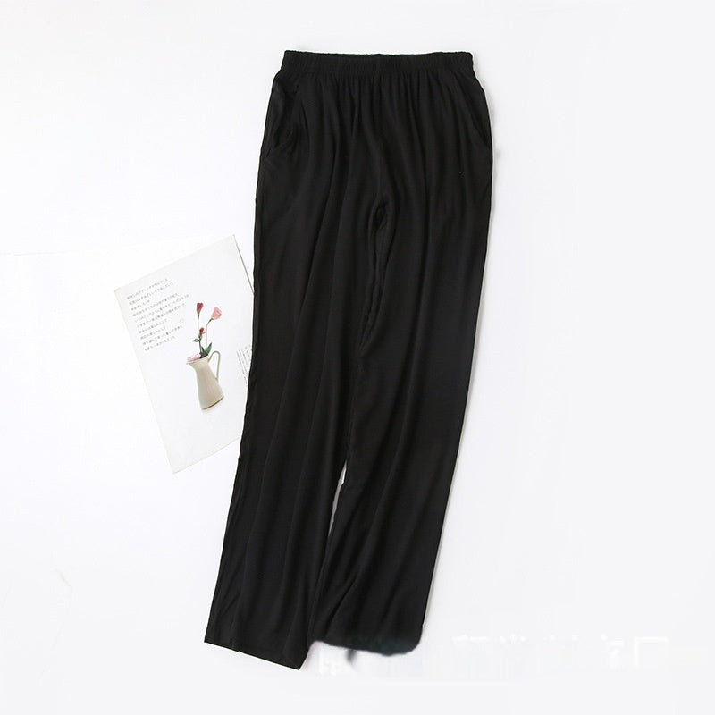 Loose Large Size Pants With Pockets Home Pants, Breathable