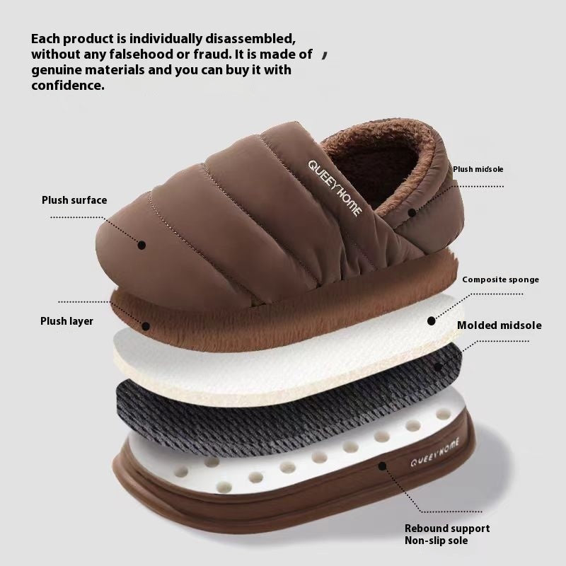Men's Winter New Waterproof Interior Home Cotton Slippers