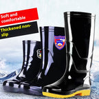 Popular Men's Tendon Bottom Camouflage Wear-resistant Rain Boots Fleece-lined Warm