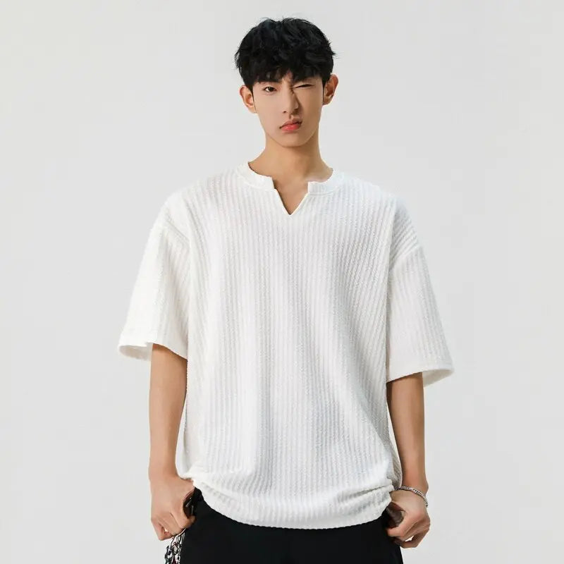 American V-neck Short Sleeve Men's Casual Versatile - The Premium