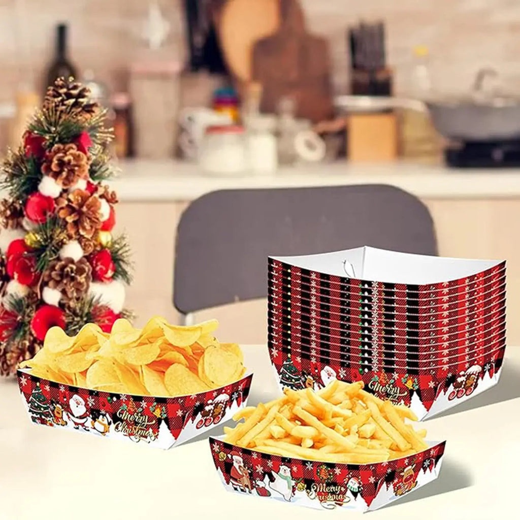 36 Christmas Paper Food Trays - The Premium