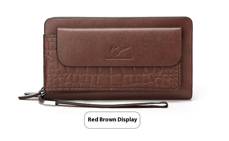 Men's Large Capacity Multi-compartment Business Soft Leather Handbag