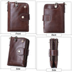 Top layer cowhide buckle zipper bag casual leather bag