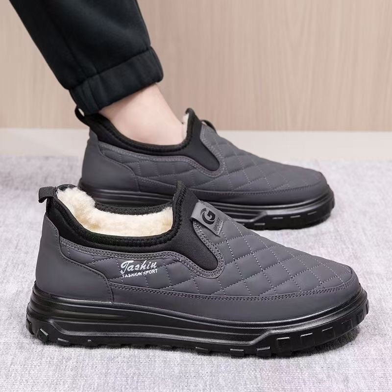 Winter Men's Cotton Shoes Fleece-lined Warm Non-slip