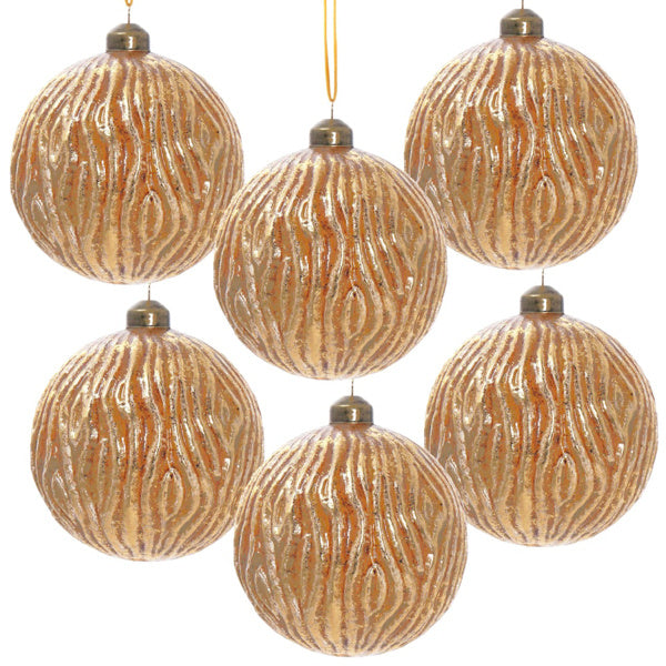 6PCS Set Glass Christmas Ball Ornaments Shimmering Hanging Decorations For Holiday Tree & Party Festive Xmas Decor FBA Shipment - The Premium