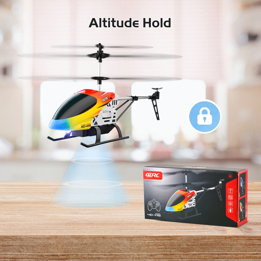 4DRC M5 RC Helicopter For Kids 3-12 And Beginners, Remote Control Helicopter With Altitude Hold, 2 Batteries With 30Mins Flight,Whole Alloy Toy.Logistics Is Randomly Sent By UPS,USPS,UNI.
