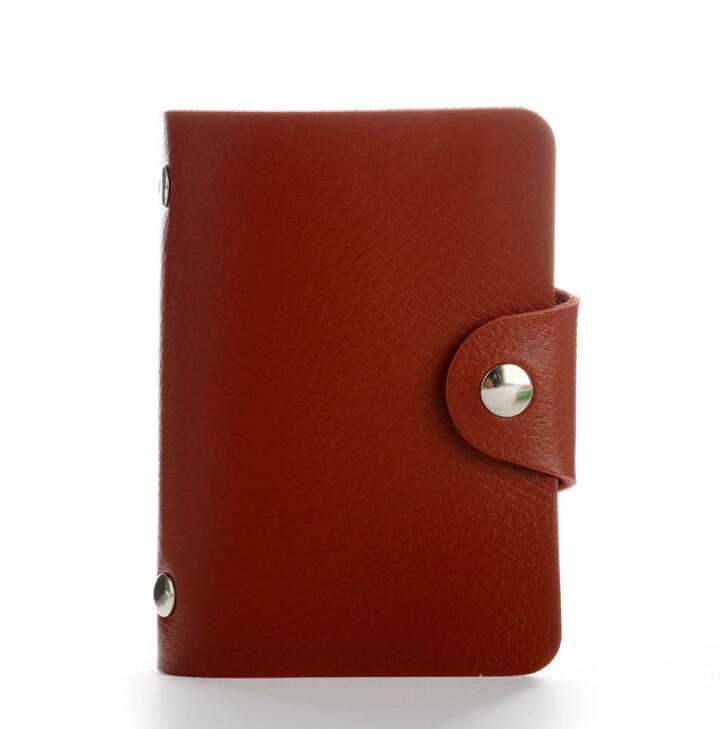 24 slots Fashion PU Leather Business Card Holder Organizer