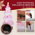 7.2FT Lighted Christmas Inflatable Decoration, Inflatable Christmas Tree, Funny Blow Up Yard Decorations With Built-in LED Lights For Holiday Party Front Yard Lawn Garden Decor - The Premium