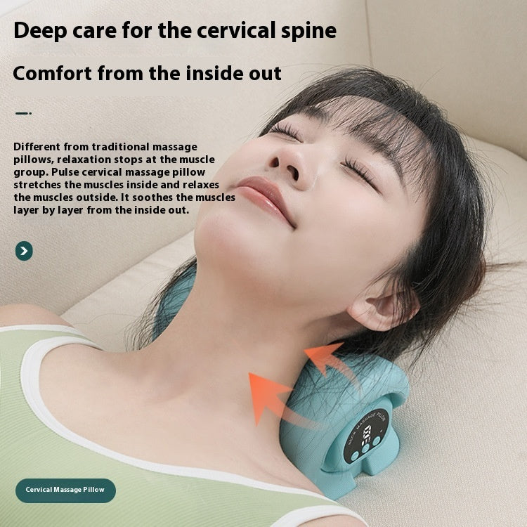 Multifunctional Shoulder And Neck Massage Instrument Portable EMS Hot Compress Massage Pillow