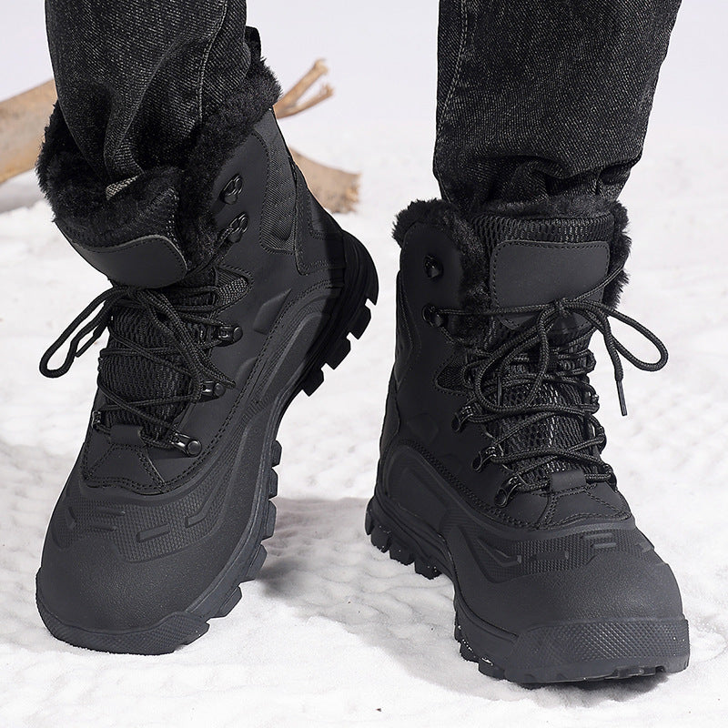 Fleece-lined Warm Plus Size High-top Men's Boots