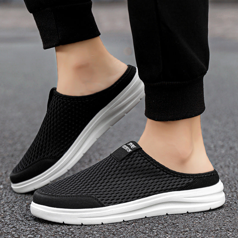 Men's Hollow-out Breathable Hole Muller Shoes Mesh