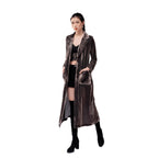Elegant Women's Velvet Overcoat Coat Conventional Sleeve