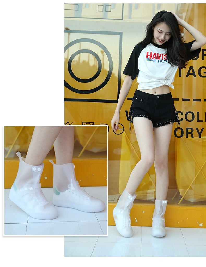 Adult And Children PVC High Top Waterproof Cover Rain Boots Double Breasted