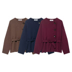 Women's Belted Knit Short Coat