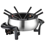 VEVOR Electric Fondue Pot Set For Cheese & Chocolate, 3 Quart Chocolate Melting Warmer, Stainless Steel Fondue Maker With Temperature Control And 8 Forks, For Hors D'Oeuvres, Entrees, And Desserts