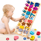 Number puzzle logarithmic board building blocks