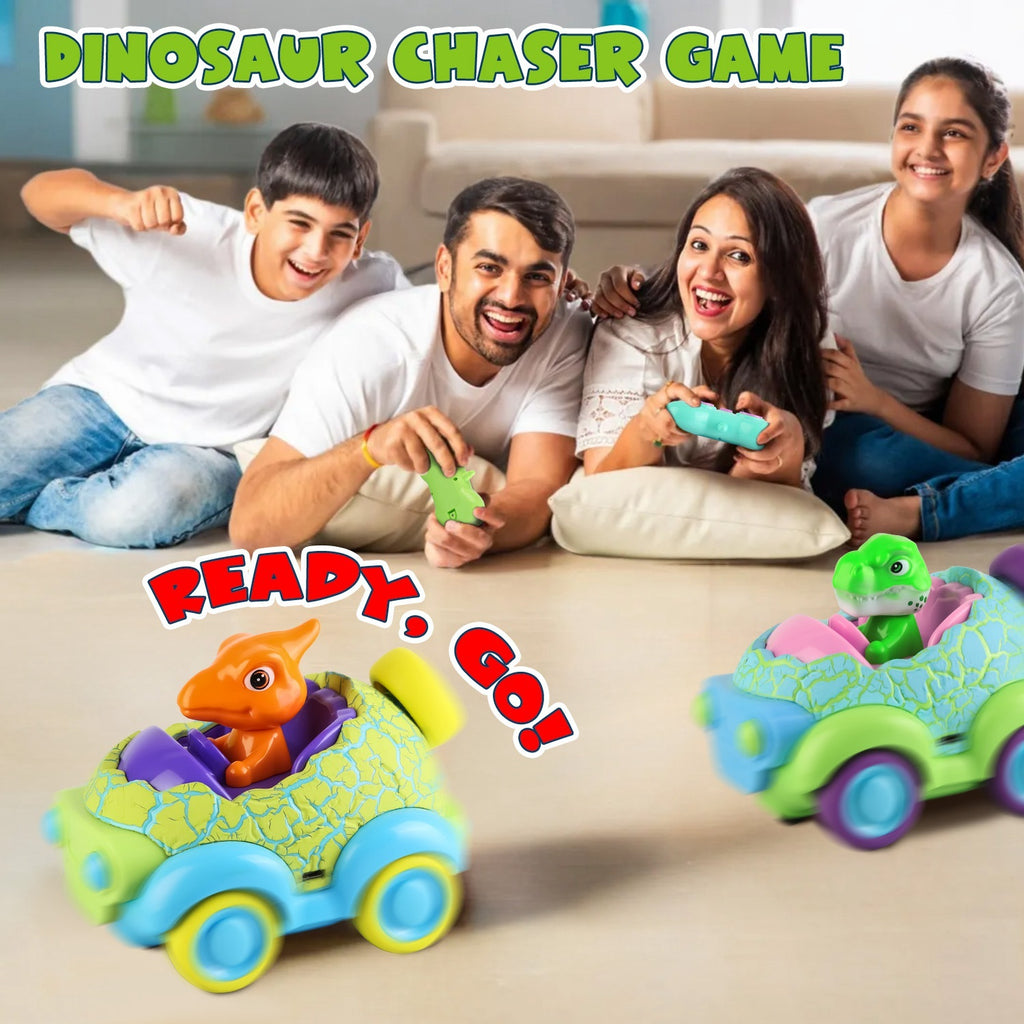 2Pack Dinosaur Remote Control Cars For Toddlers Rechargeable RC Cars With Light Music Birthday Gift For Boys Girls Aged 3 4 5 6 Years Old Christmas New Year Gift