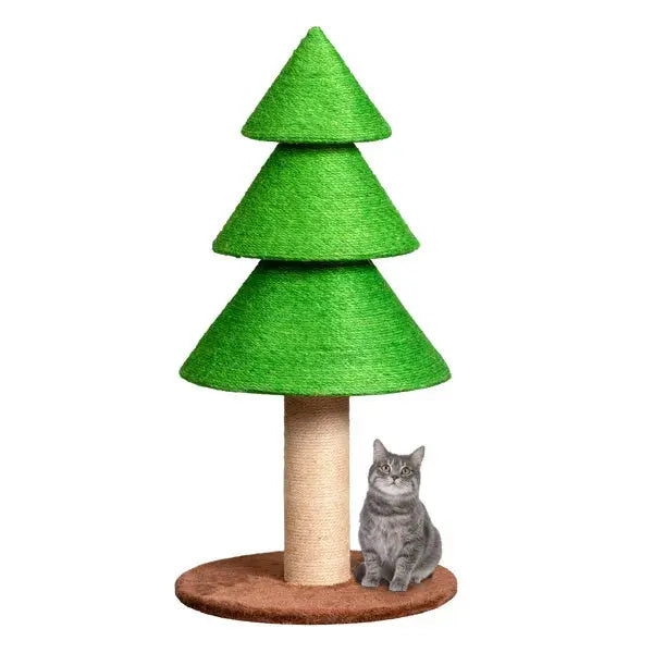 31.5in Christmas Tree Cat Scratcher, Cat Scratching Post For Indoor Cats, Large Sisal Cat Scratching Tree Cat Scratch Tower, Grass Green - The Premium