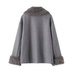 Women's Mid-length Hooded And Belted Wool Cape Coat