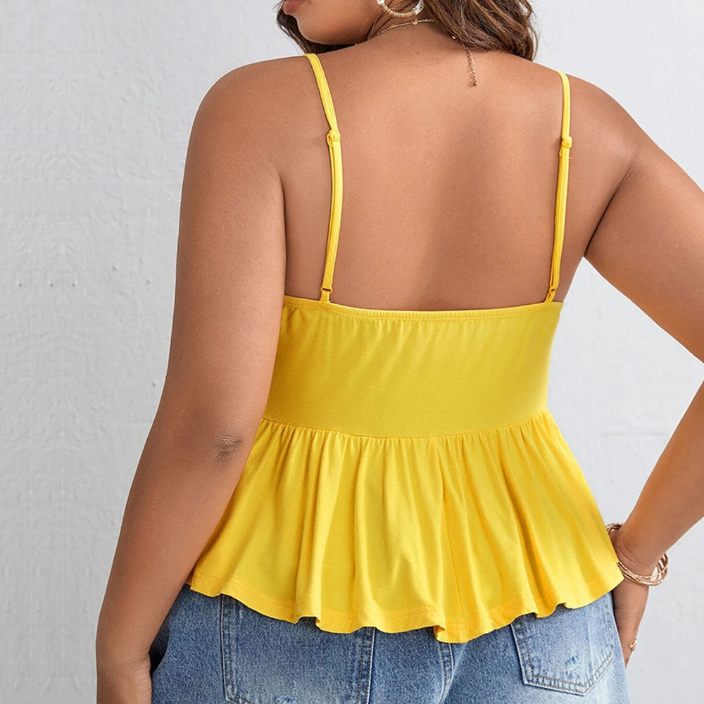 Women's Waist-cinching Ruffled Sexy Off-shoulder Camisole