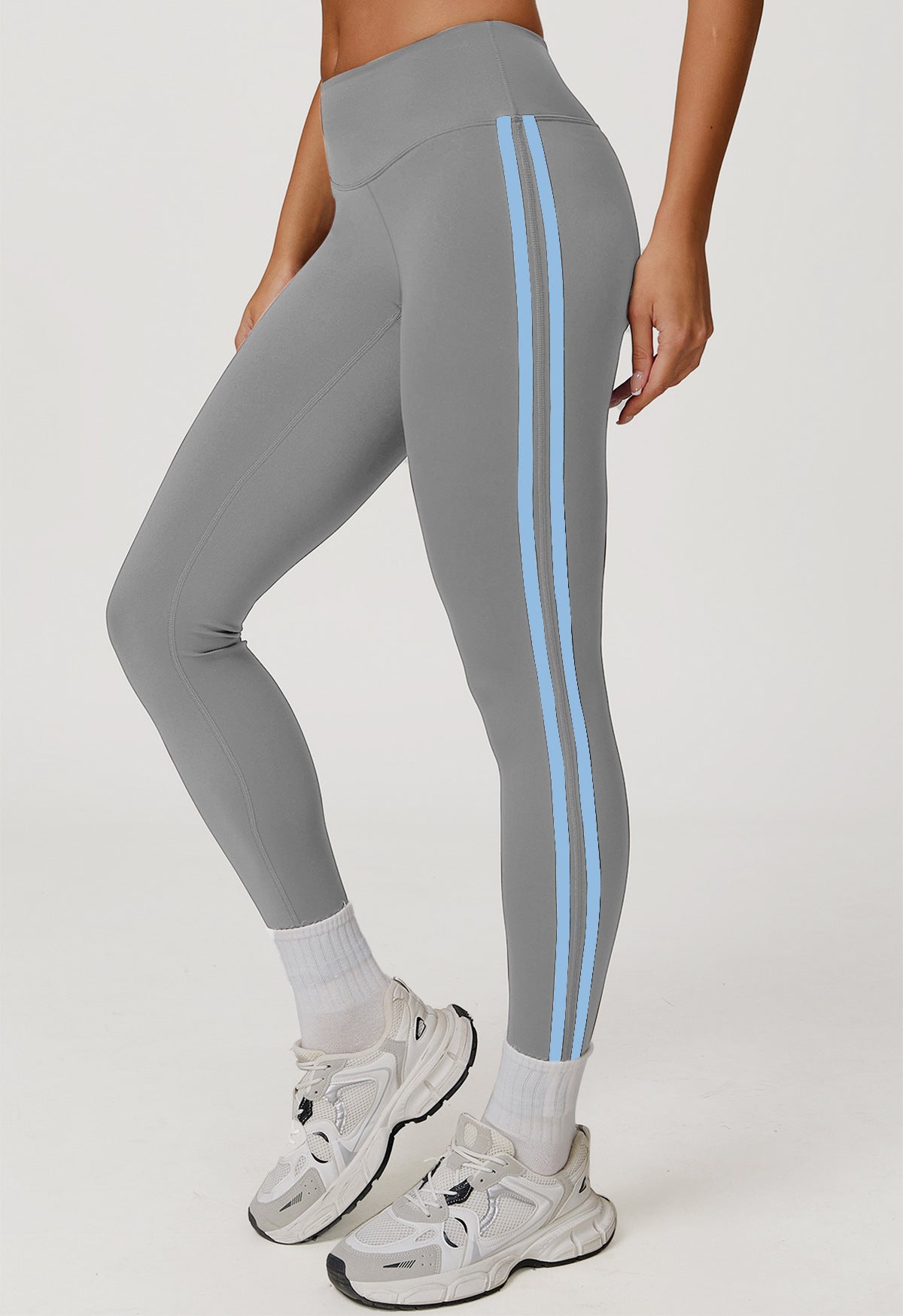Side Striped Fitness Trousers High Waist Hip Lift