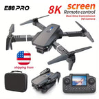 2025 E88 Pro Mini Drone With Screen Control 4K Dual Camera Optical Flow Positioning LED Lighting Remote Control