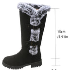Women's Autumn And Winter Rabbit Fur Thick Velvet Thick Snow Boots