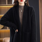 Fall Winter Fashion Mid-length Knitted Coat For Women