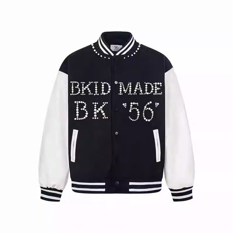 American Fashion Brand Beaded Baseball Uniform Jacket