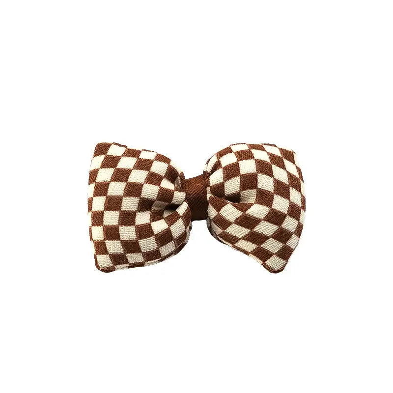 Plaid Bow Hair Clips-Coffee 9672 - The Premium