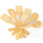 Set Of 6Pcs Cooking Utensil Bamboo Wooden Spoons Spatula Kitchen Cooking Tools Nonstick Wooden Cookware Kitchen Gadgets
