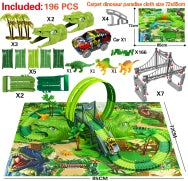 Children's Electric Assembled Track Racing Simulation Animal Tyrannosaurus Dinosaur Toy Puzzle Boy Gift