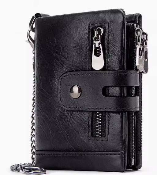 Leather men's wallet coin purse