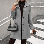 Autumn And Winter Leisure Fashion Long Woolen Long Sleeves Thermal Woolen Coat
