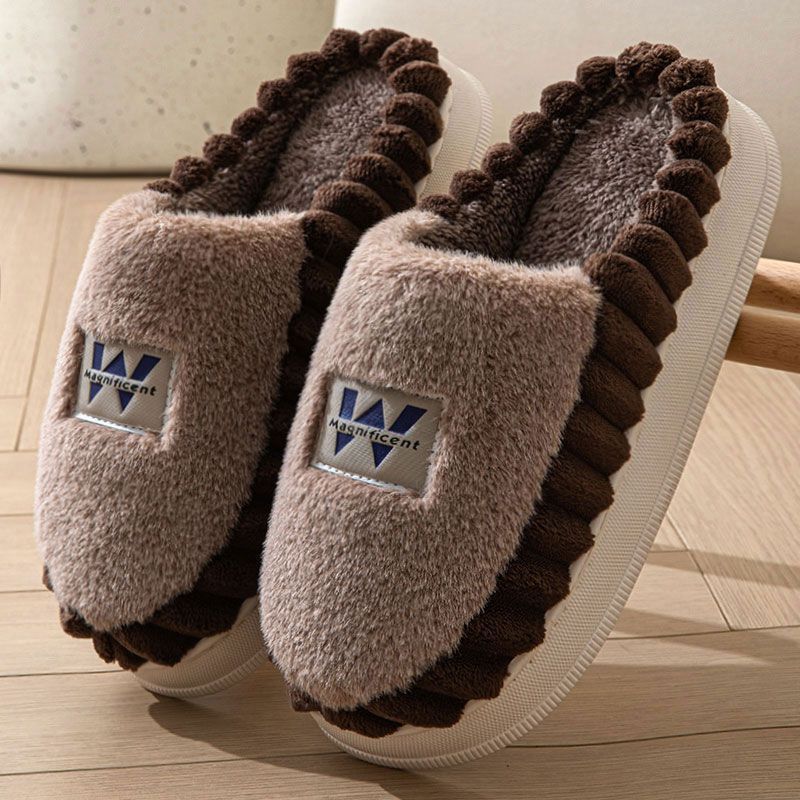 New Fleece-lined Thickened Cotton Slippers