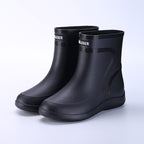 Men's Rain Mid-top Rain Boots Waterproof Non-slip Kitchen Glue Car Wash Work Shoes