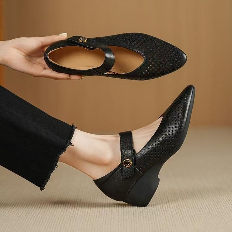 Summer New Retro Breathable Pointed Fashion High Heels For Women
