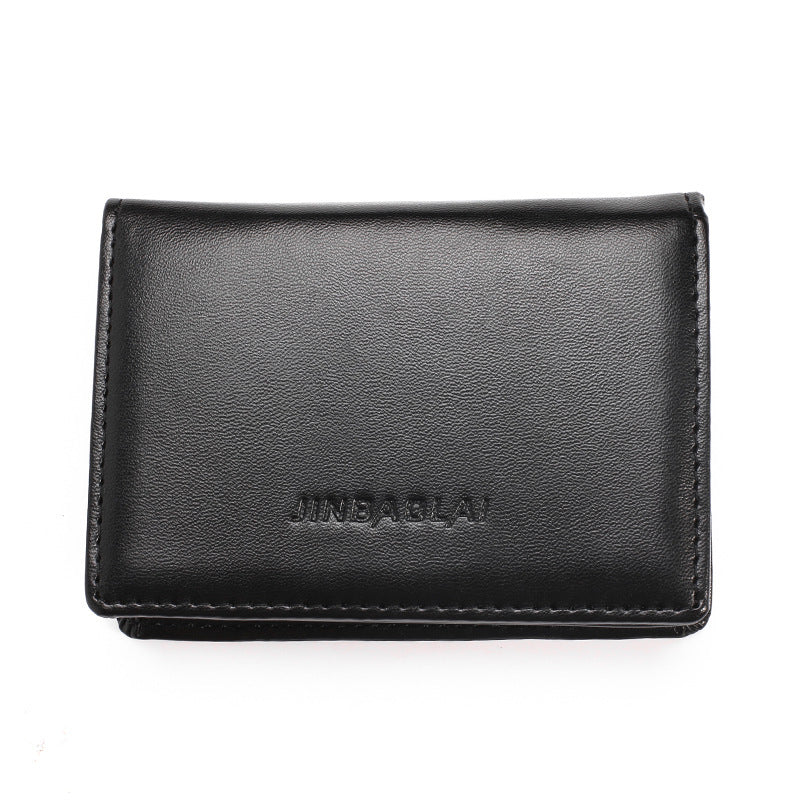 PU Leather Men's Plain Weave Business Card Bag