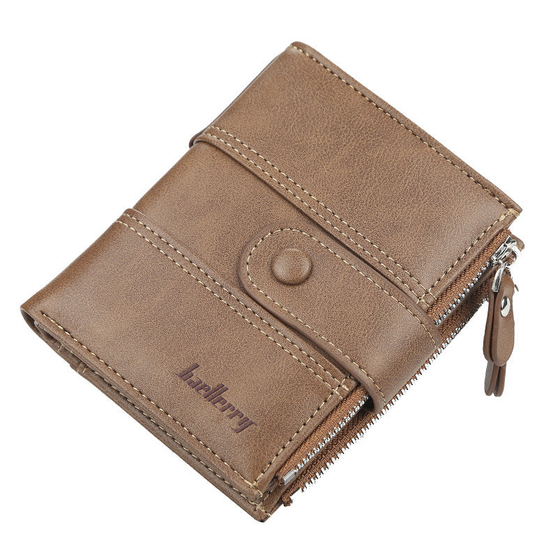 Men's New Double Zipper Creative Short Wallet