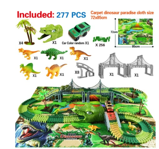 Children's Electric Assembled Track Racing Simulation Animal Tyrannosaurus Dinosaur Toy Puzzle Boy Gift