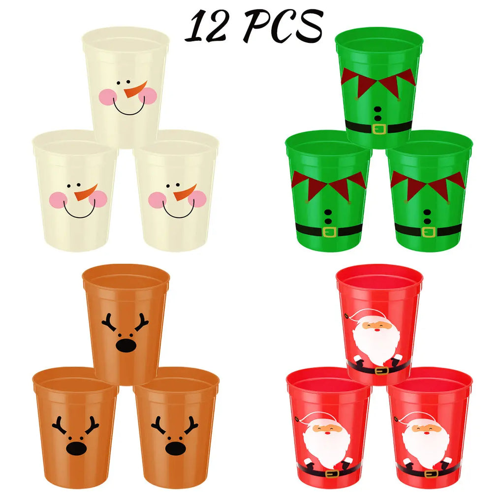 12 Pcs Christmas Drink Cups - The Premium