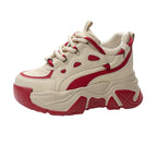 Thick Bottom Heightened Daddy Shoes Women Autumn And Winter New Color Matching Casual Sports