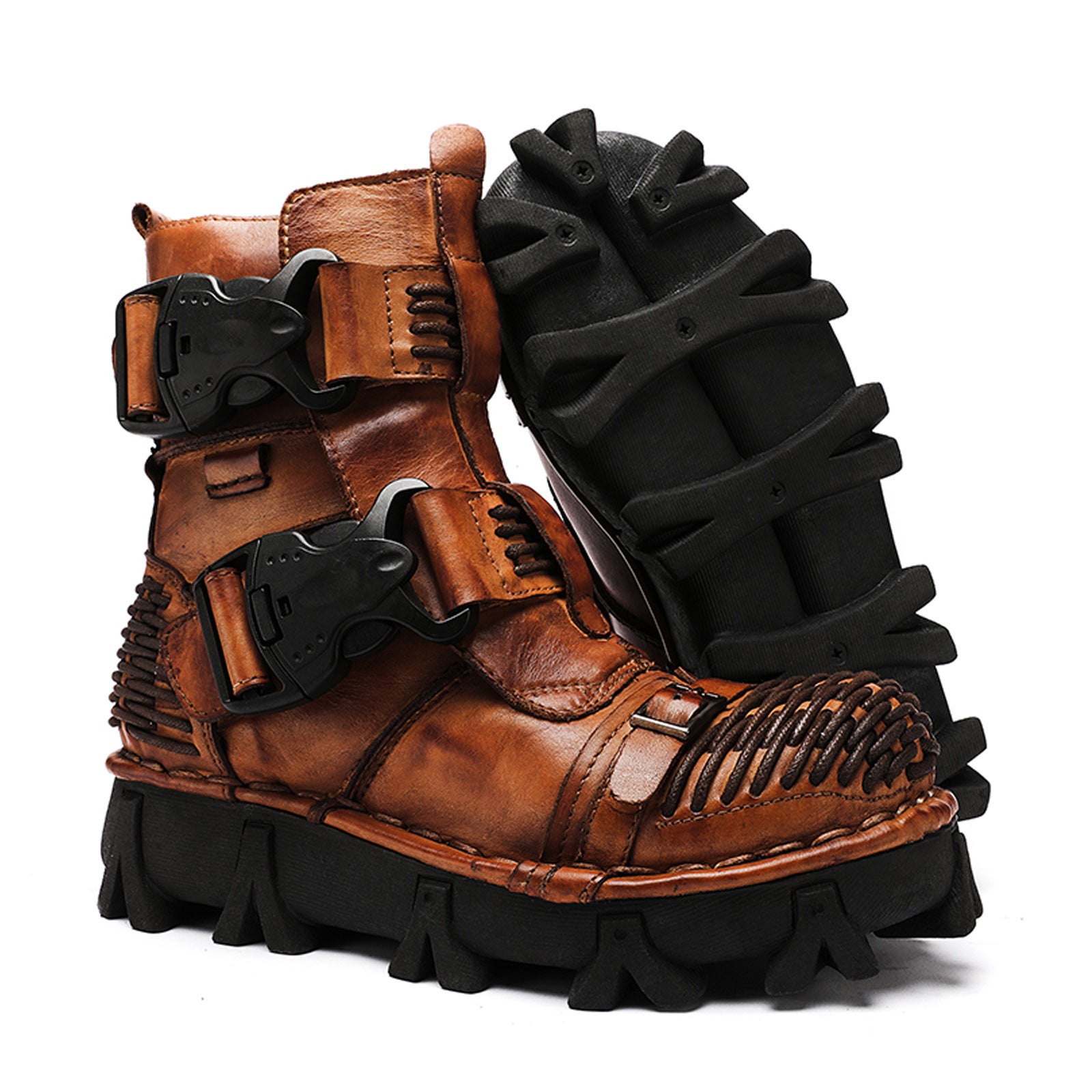 Cowhide Motorcycle Shoes Workwear Men's Boots