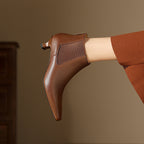 Pointed Toe Kitten Heels Female Commute Style Low Heel Boots