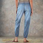 Women's High-Waist Lace-Up Jeans, Wide-Leg Full-Length Jeans With A Sexy Corset-Style Side Lacing, Statement Denim For Parties And Festivals.