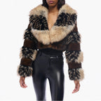 Women's Artificial Fur Environmental Protection Fur Short Lapels Coat