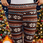 High Waist Christmas Printing Plus Velvet Leggings