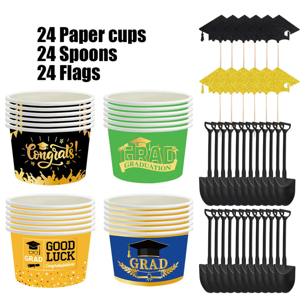 24Pcs Graduation Party Ice Cream Cups - The Premium